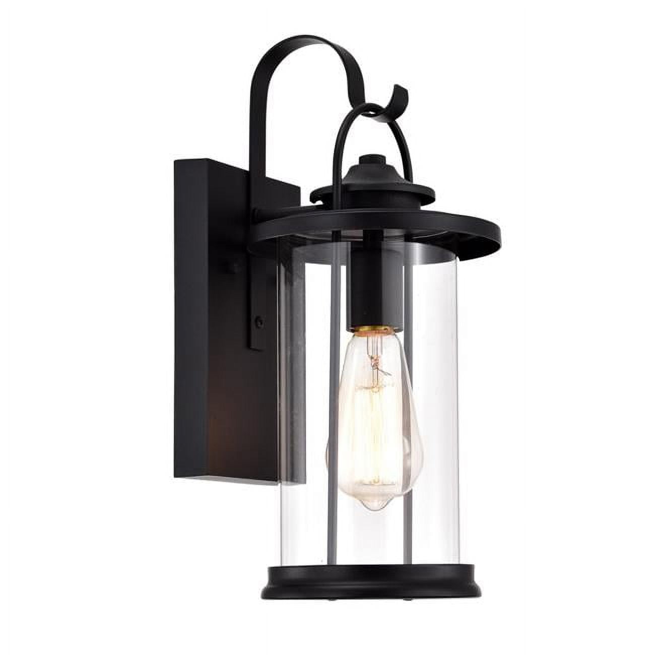 15 in. Ainsley Transitional 1 Light Outdoor Wall Sconce, Textured Black