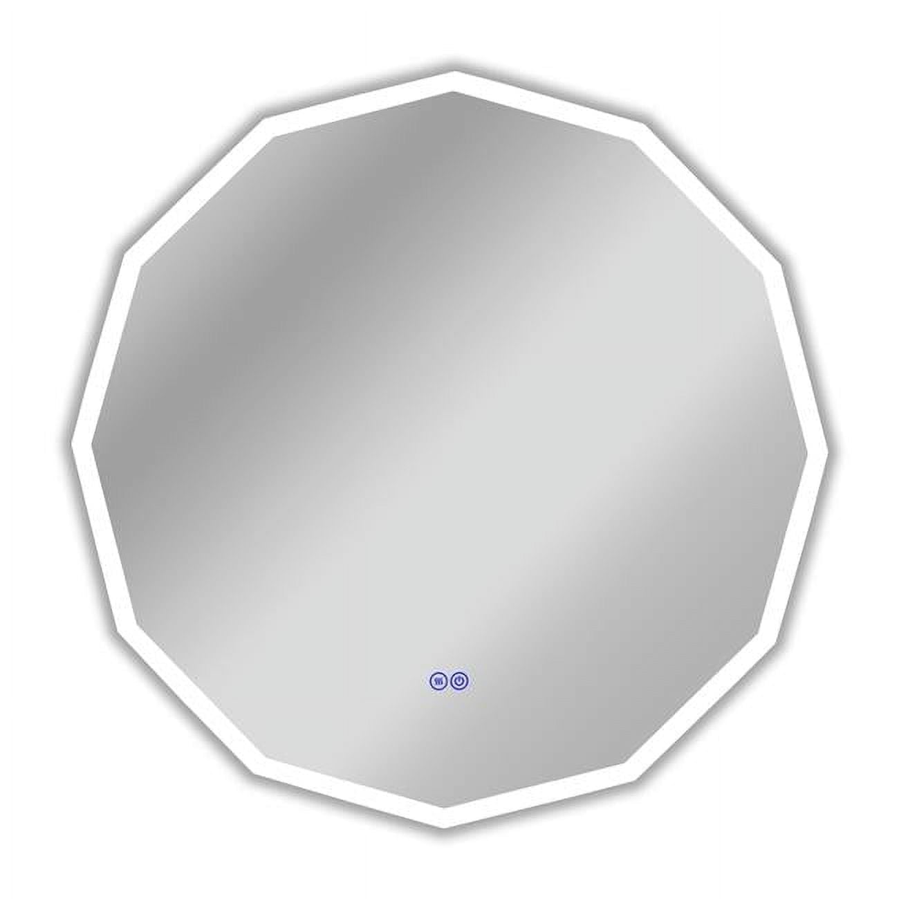 32 in. 3 Color Temperatures 3000K-6000K Luminosity Back Lit Dodecagon Touchscreen LED Mirror