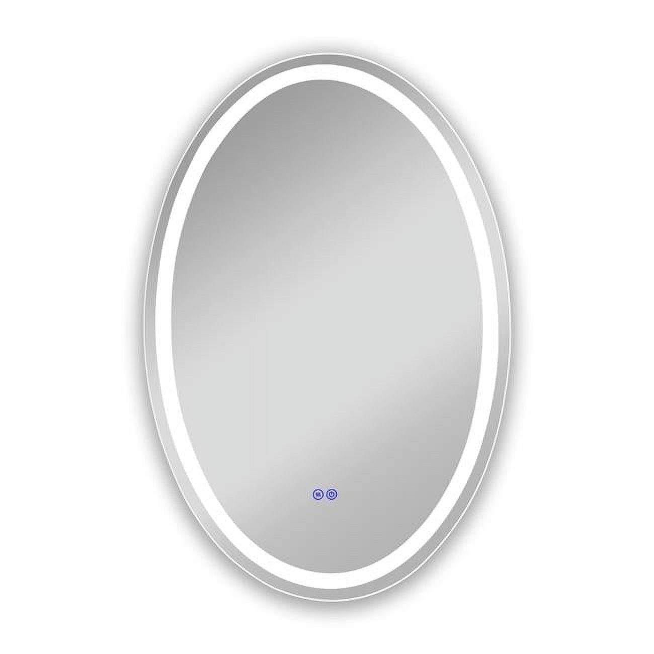 36 in. 3 Color Temperatures 3000K-6000K Luminosity Back Lit Oval Touchscreen LED Mirror