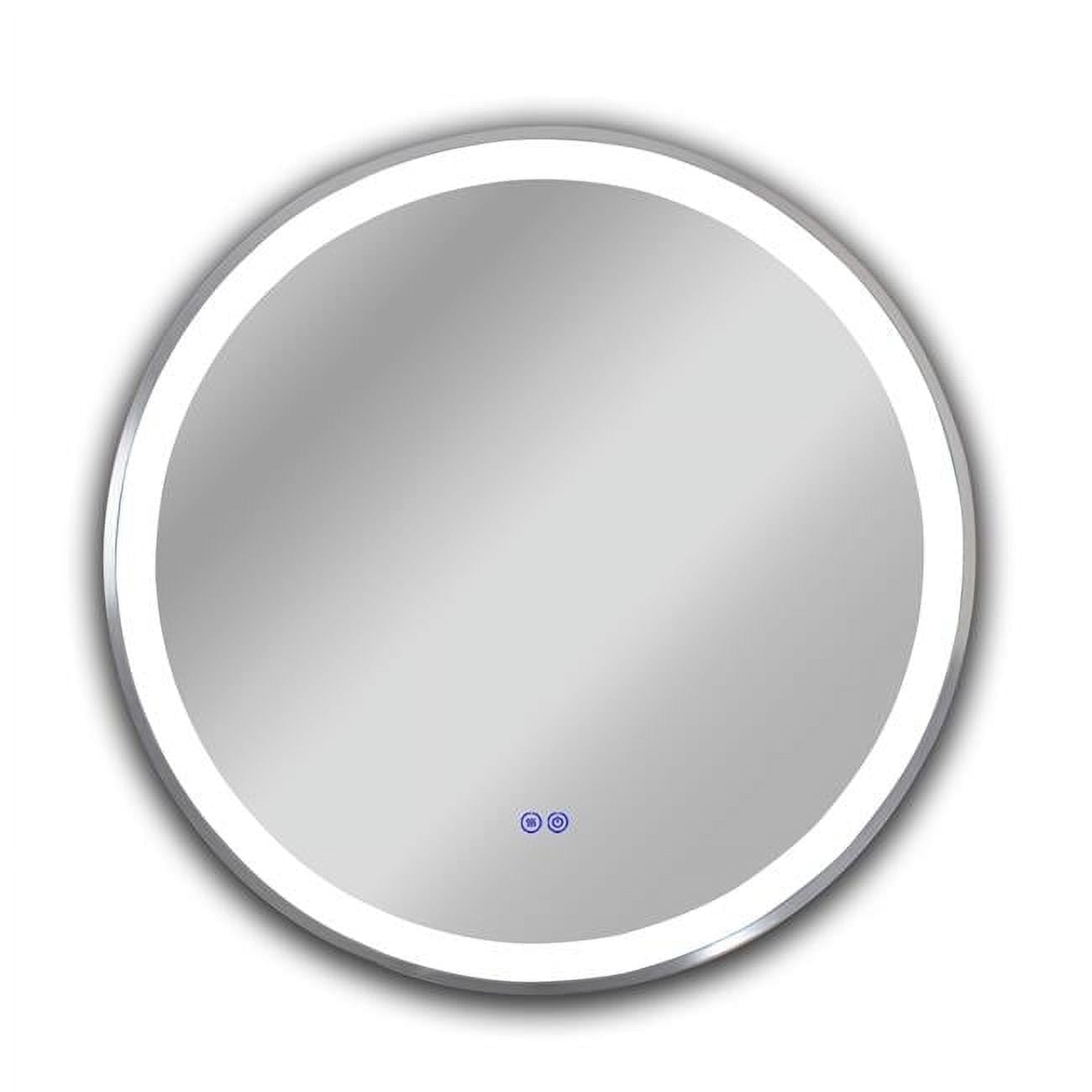 24 in. 3 Color Temperatures 3000K-6000K Luminosity Embedded Round Touchscreen LED Mirror