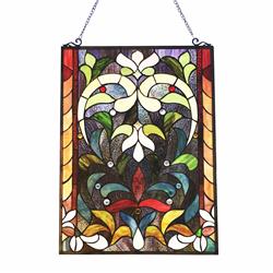 Picture of Chloe Lighting CH1P114GF24-GPN 24 in. Audrina Tiffany-Style Victorian Stained-Glass Window Panel&#44; Multi Color