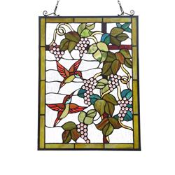 CH3P197GF25-GPN 24 x 25 in. Aylee Tiffany-Style Victorian Design Window Panel, Multi Color
