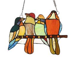 CH3P217OA12-GPN 16 x 9 in. Nectar Tiffany-Style Animal Design Window Panel, Multi Color
