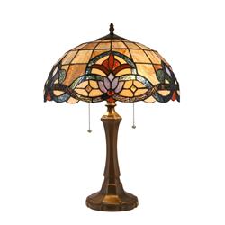 CH3T224BV16-TL2 16 in. Lennon Tiffany-Style 2 Light Victorian Table Lamp, Dark Bronze -  CHLOE Lighting