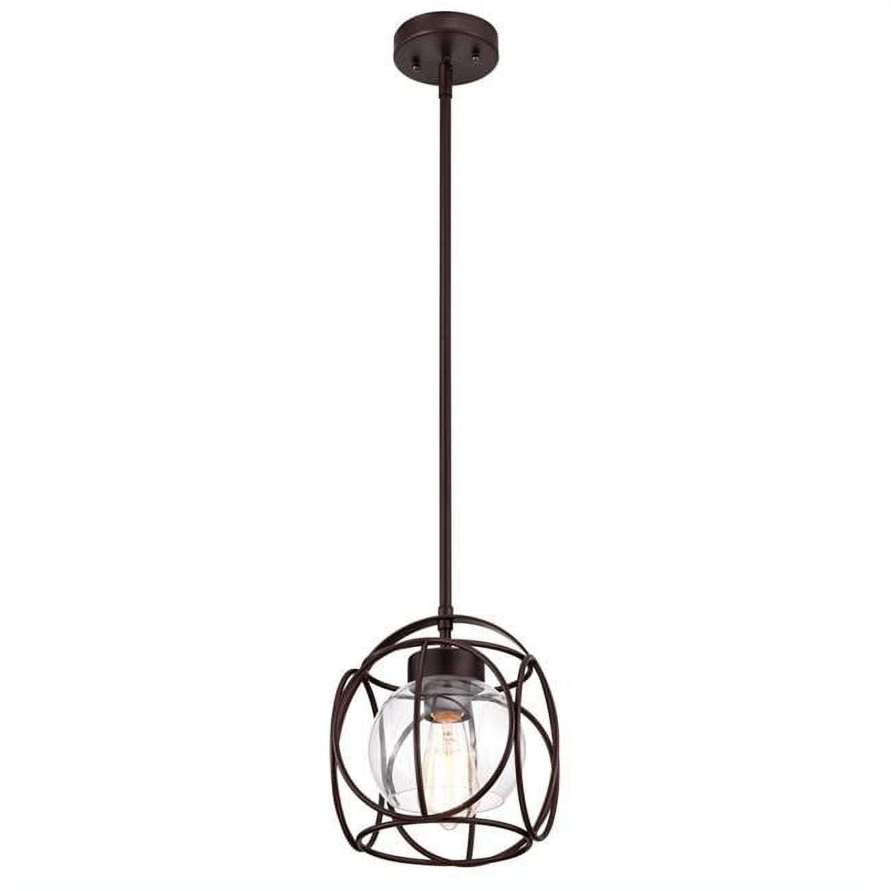 10 in. Rylee Transitional 1 Light Mini Pendant Ceiling Fixture, Oil Rubbed Bronze -  FeeltheGlow, FE2824061