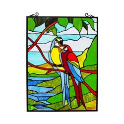 CH8P001BA24-VRT 24 in. Colorful Daisy Tiffany-Style Floral Window Panel, Multi Color