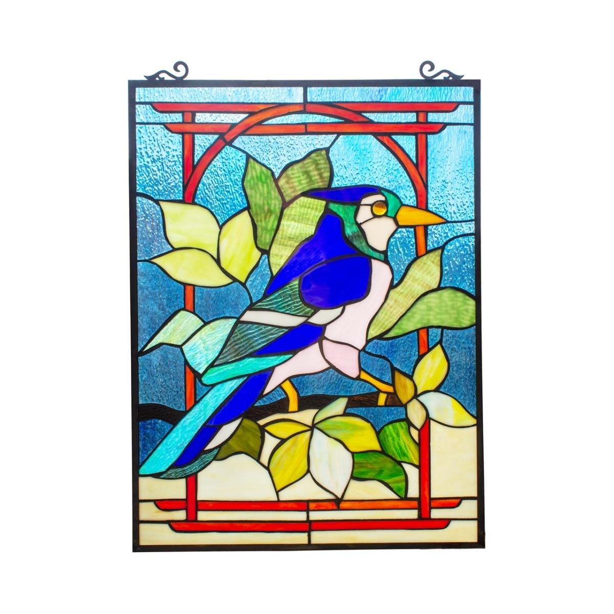 CH8P002BA24-VRT 24 in. Lonestar Tiffany-Style Round Window Panel, Multi Color