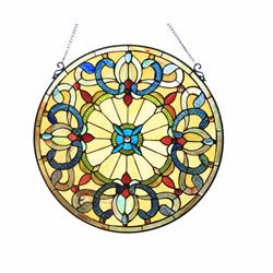 Picture of Chloe Lighting CH1P095AV22-GPN 22 in. Frances Tiffany-Style Victorian Stained-Glass Window Panel&#44; Multi Color