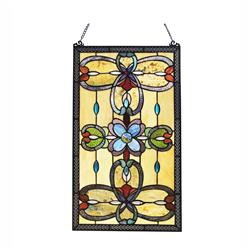 Picture of Chloe Lighting CH1P229AV26-GPN 26 in. Jenice Tiffany-Style Victorian Stained-Glass Window Panel&#44; Multi Color
