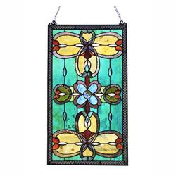 Picture of Chloe Lighting CH1P229TV26-GPN 26 in. Jenice Tiffany-Style Victorian Stained-Glass Window Panel, Multi Color