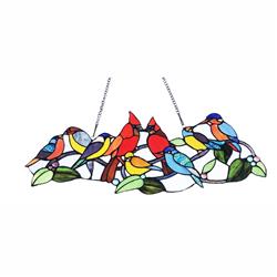 Picture of Chloe Lighting CH1P486RA27-GPN 10 in. Rubina Tiffany-Style Animal Stained Glass Window Panel&#44; Multi Color