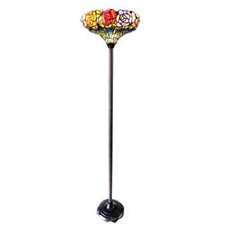 Picture of Chloe Lighting CH1T139RF15-TF1 67 in. Azalea Tiffany-Style Floral Stained Glass Torchiere Floor Lamp&#44; Antique Bronze