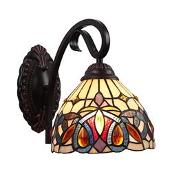 Picture of Chloe Lighting CH3T353BV08-WS1 12 in. Serenity Victorian Tiffany-Style 1 Light Wall Sconce&#44; Black