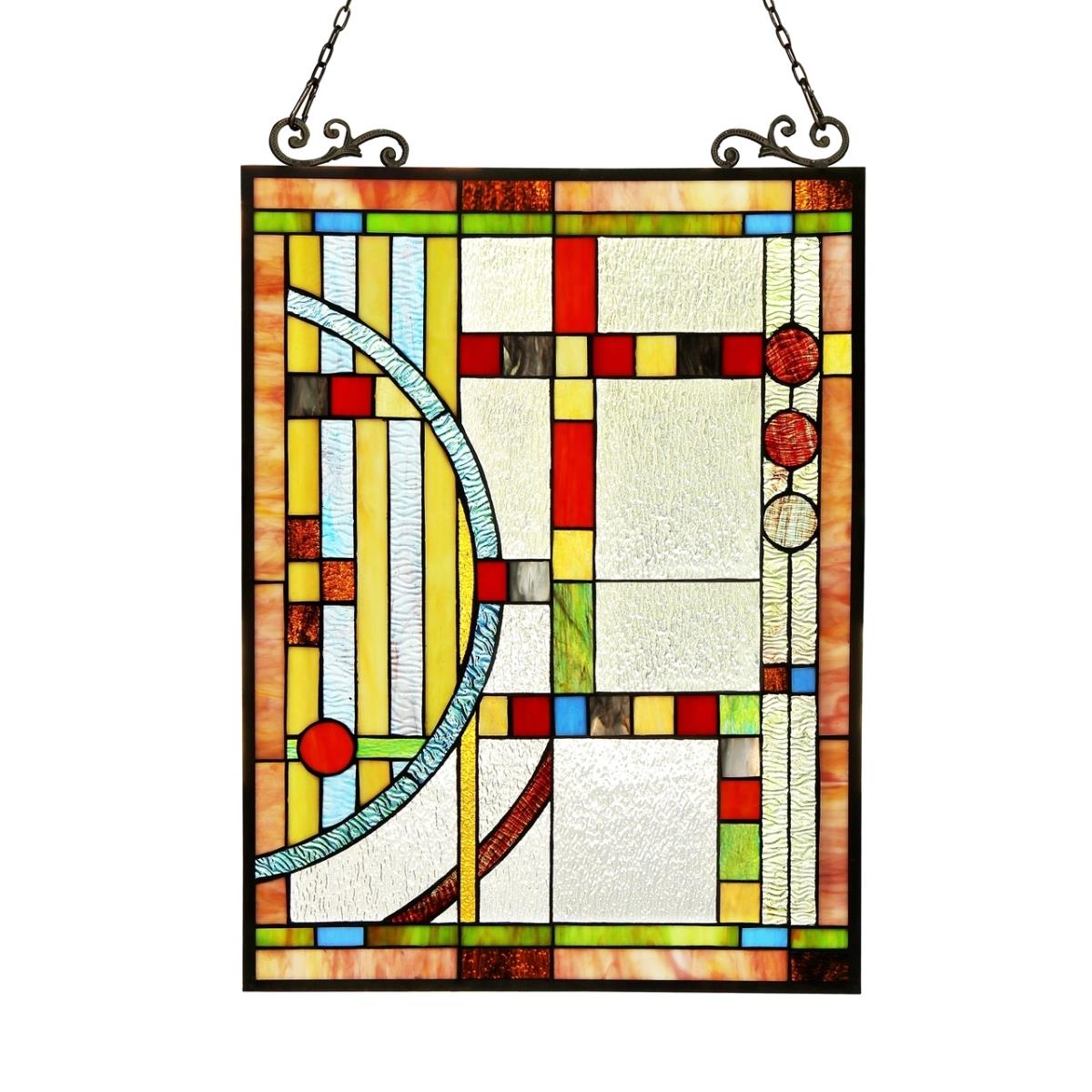 Picture of Chloe CH3P702CO24-GPN 17.5 x 25 in. Lighting Braque Tiffany Glass Window Panel - Black
