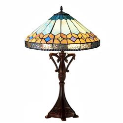 CH1T588BM18-TL2 25 in. Nicholas Tiffany-Style Mission Stained Glass Table Lamp, Antique Bronze -  CHLOE Lighting