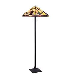 Picture of Chloe Lighting CH3T523BM18-FL2 18 in. Shade Vincent Tiffany-Style Blackish Bronze 2-Light Mission Floor Lamp