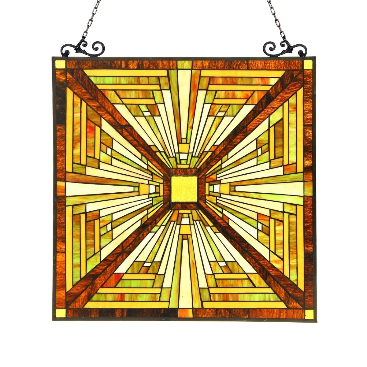 Picture of Chloe CH3P359MR26-GPN 24.5 x 26 in. Lighting Innes Tiffany Glass Mission Window Panel - Black