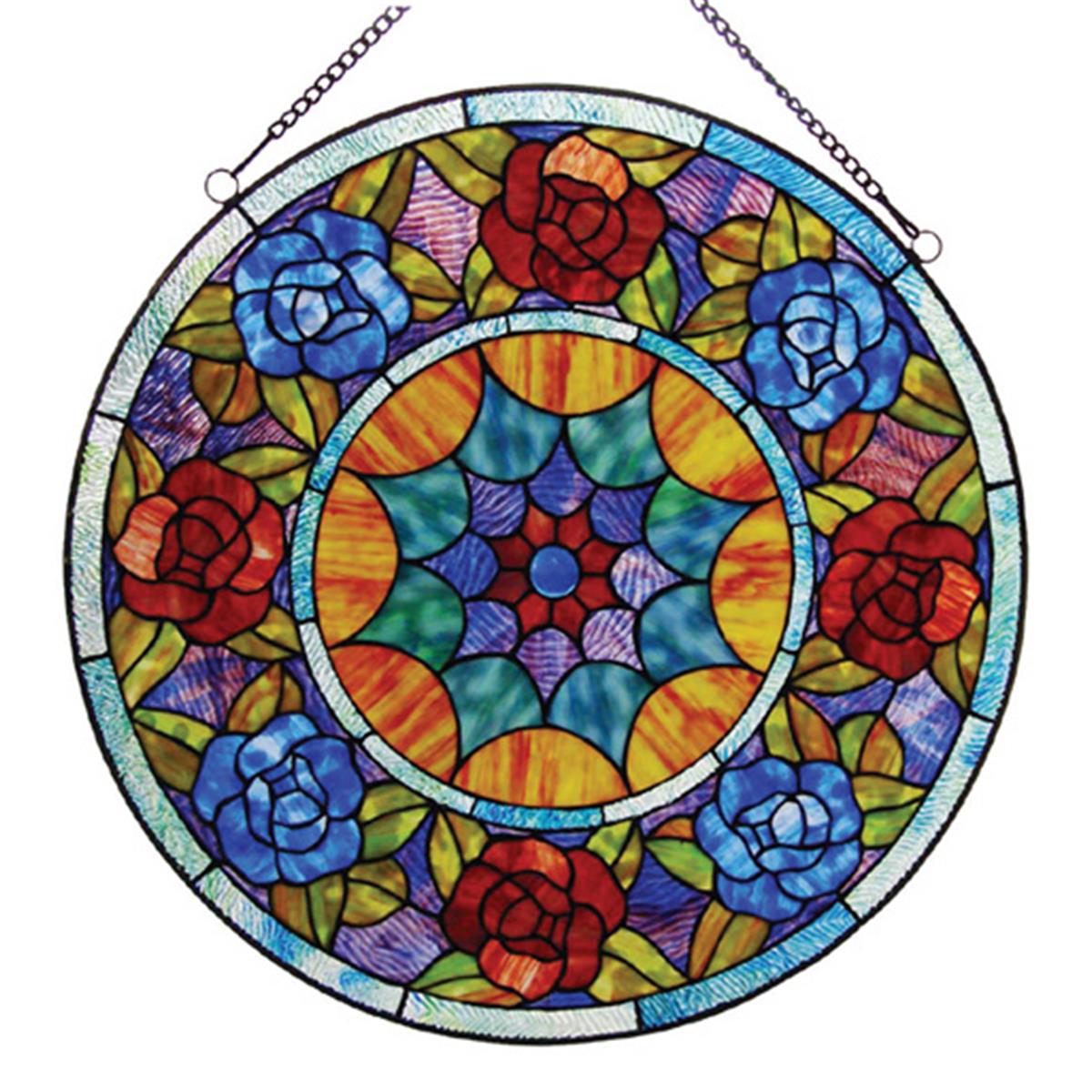 Picture of Chloe CH1P902RF22-GPN 22 in. Lighting Tiffany Glass Roses Window Panel