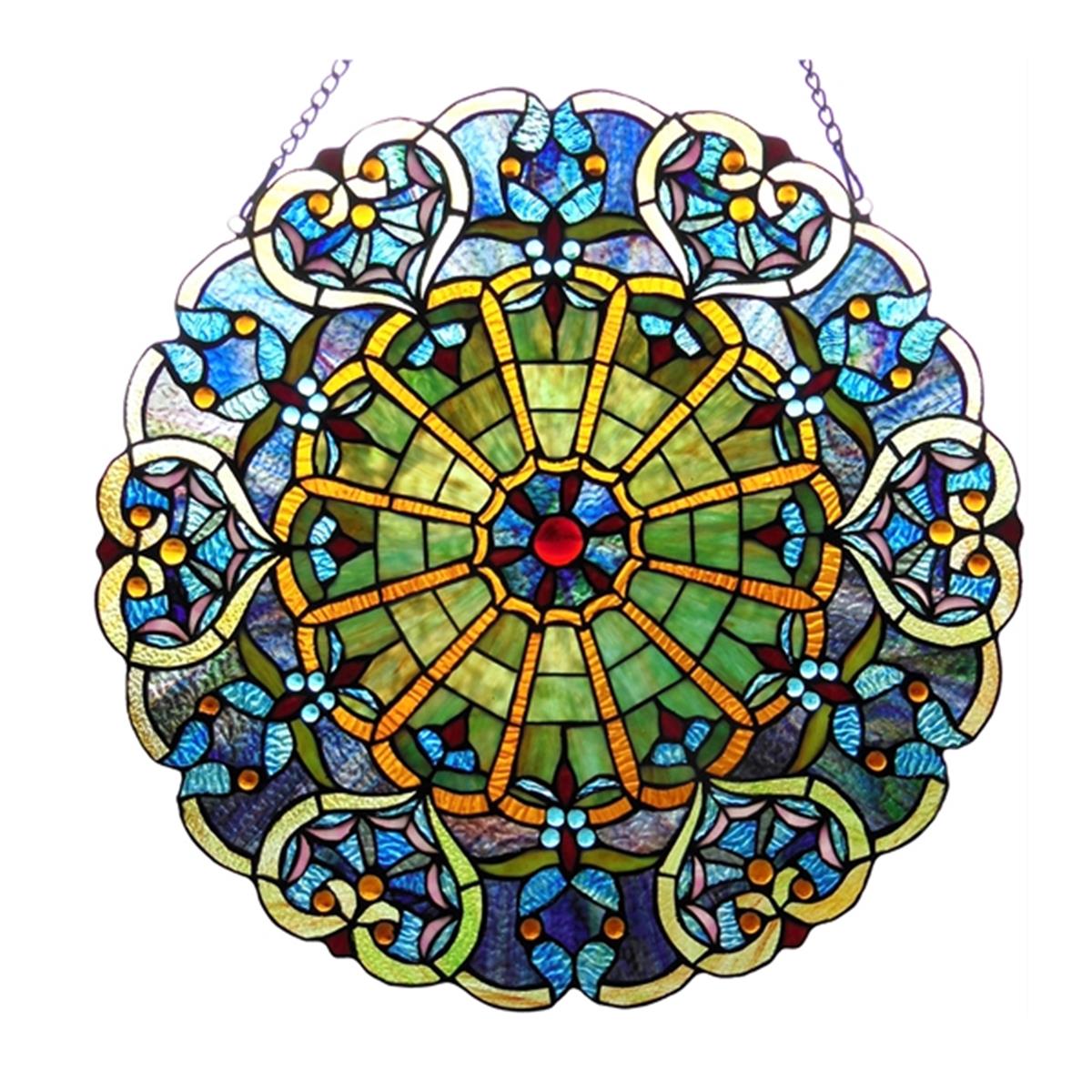 Picture of Chloe CH1P145VB23-GPN 23 in. Lighting Willa Tiffany Glass Victorian Window Panel