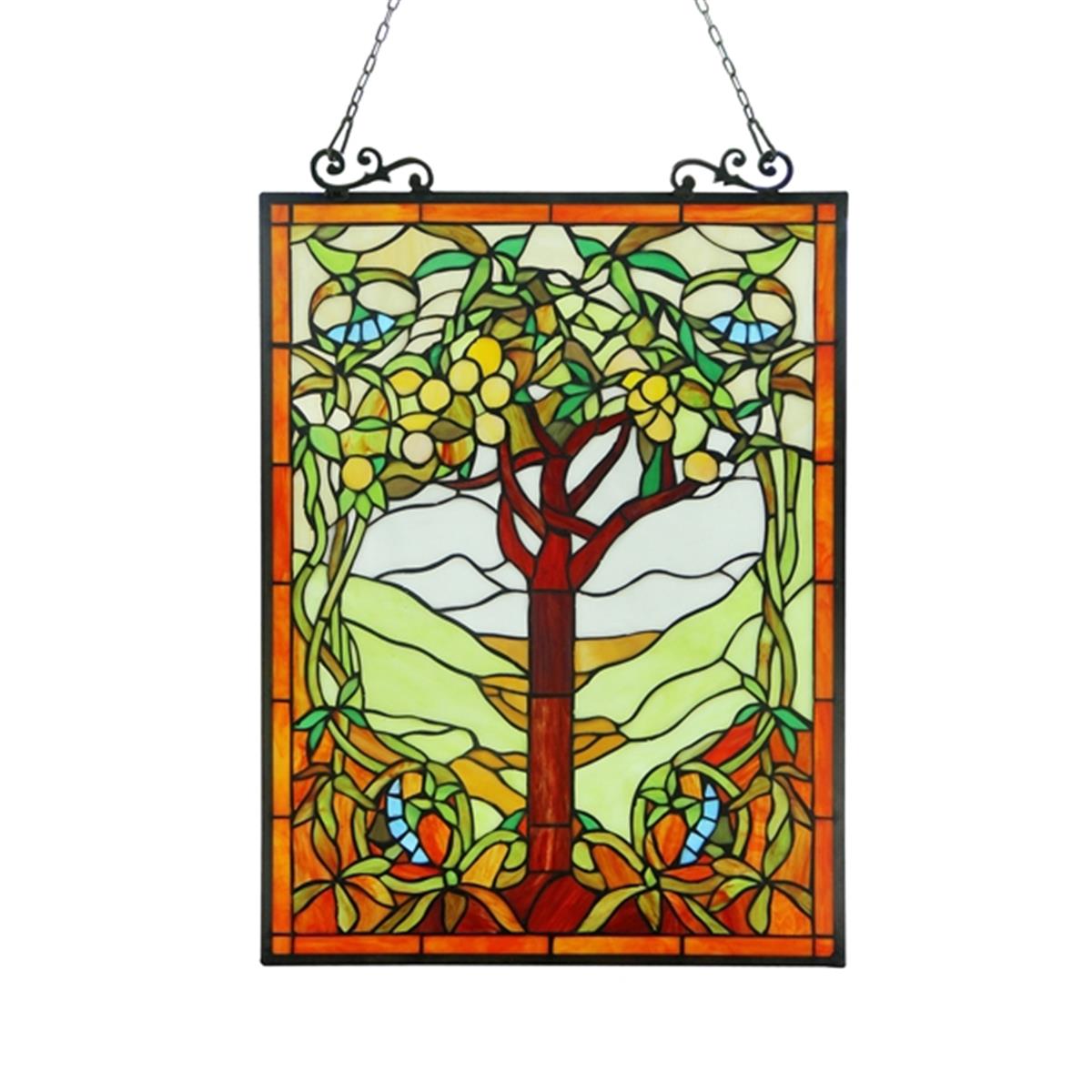 Picture of Chloe CH3P321FP24-GPN 18 x 25 in. Lighting Olea Tiffany Glass Fruits Of Life Window Panel - Value