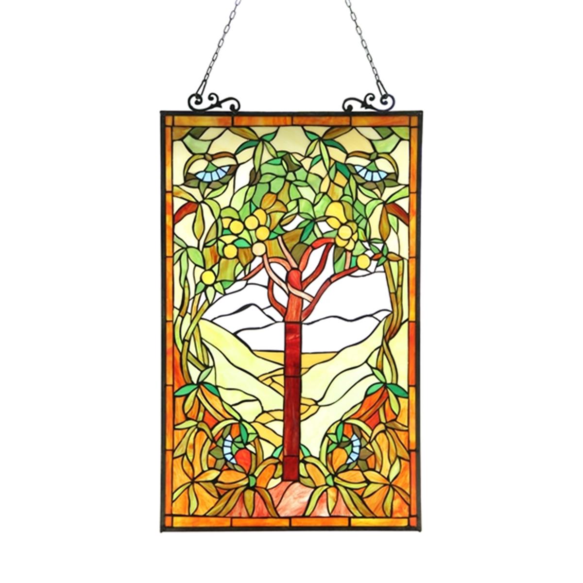 Picture of Chloe CH3P321FP32-GPN 20 x 32 in. Lighting Olea Tiffany Glass Fruits of Life Window Panel - Value