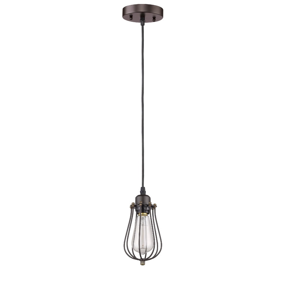 CH58020RB05-DP1 5 in. Shade Lighting Ironclad Industrial-Style 1 Light Rubbed Bronze Ceiling Mini Pendant - Oil Rubbed Bronze -  Chloe