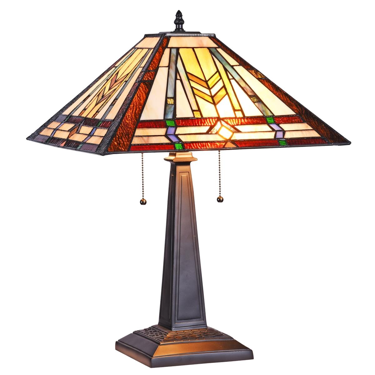 CH35552GM16-TL2 Tarben Tiffany-Style Victorian 2 Light Table Lamp - 16 in -  CHLOE Lighting