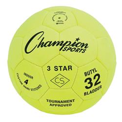 Picture of Champion Sports 3STAR4 3 Star Soccer Ball&#44; Yellow & Black - Size 4