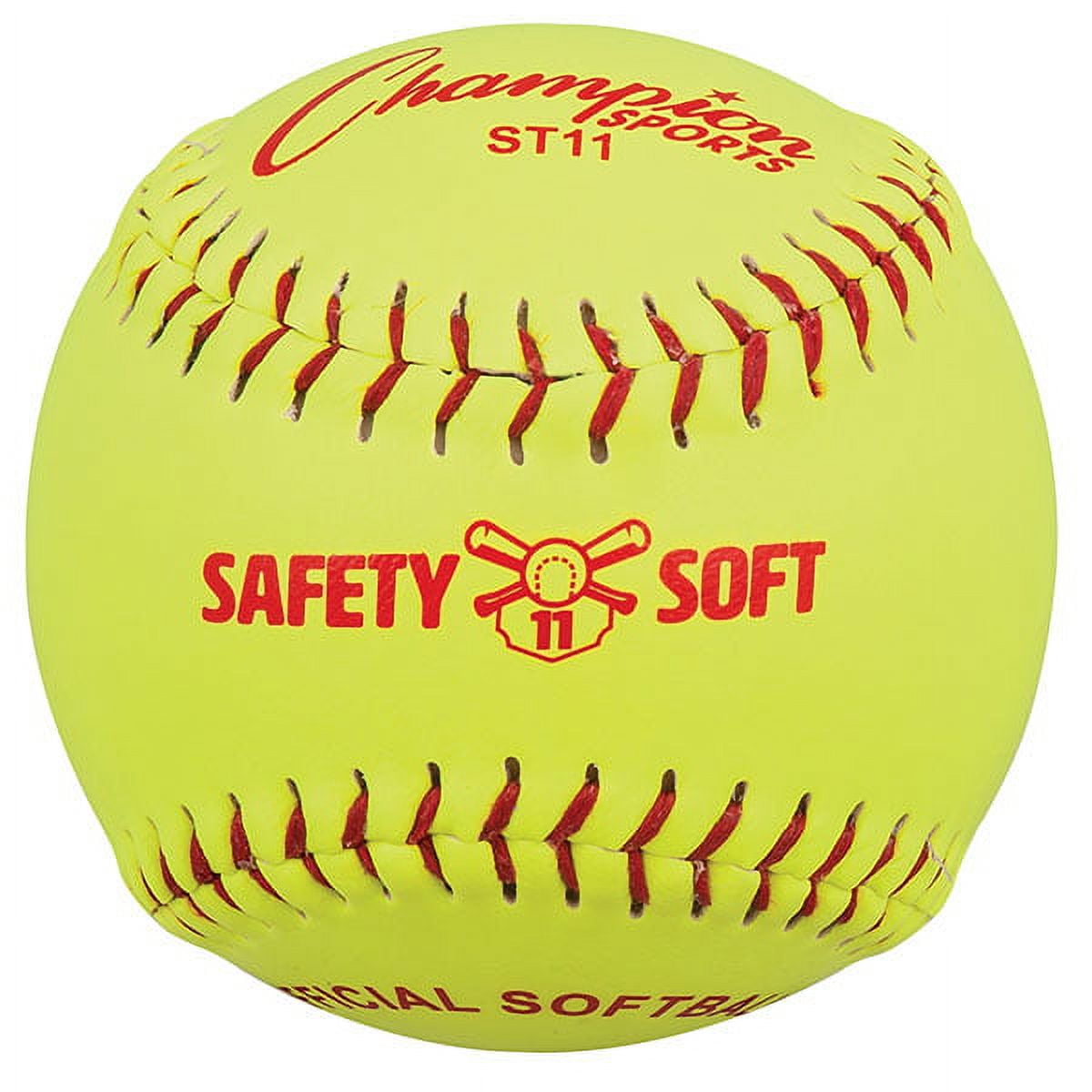 11 in. Safety Softball, Optic Yellow & Red