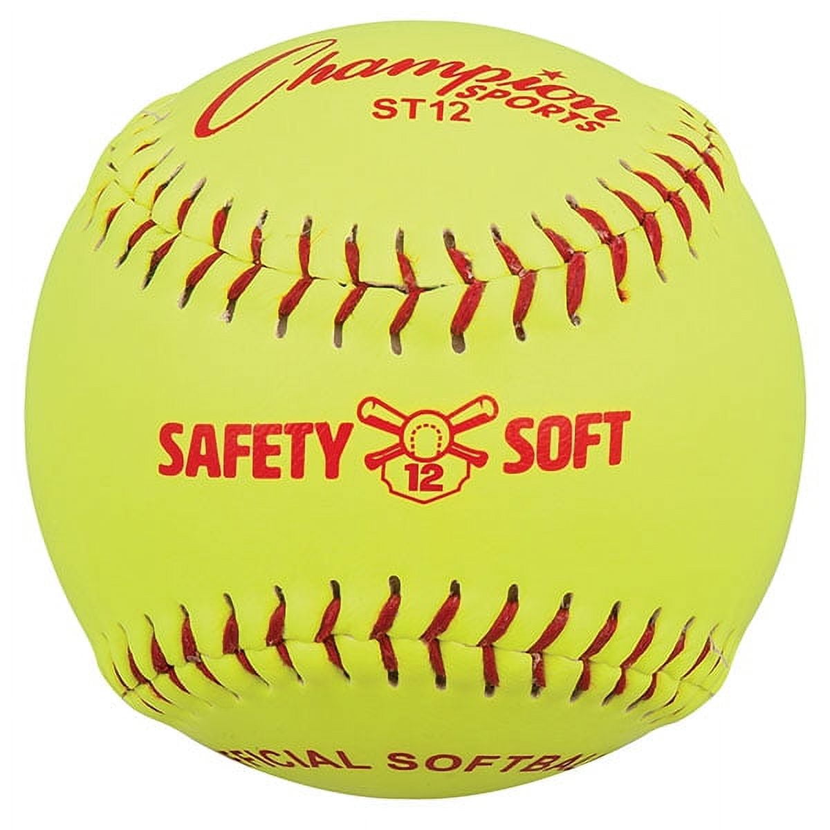 Picture of Champion Sports ST12 12 in. Safety Softball&#44; Optic Yellow & Red