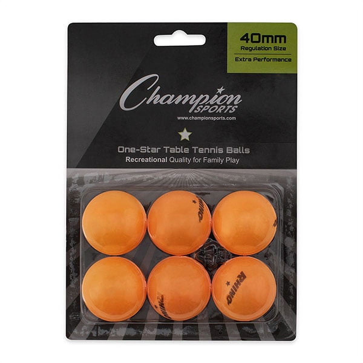 Picture of Champion Sports 1STAR6OR 8 x 5.75 x 1.5 in. 1 Star Table Tennis, Orange - 6 per Pack