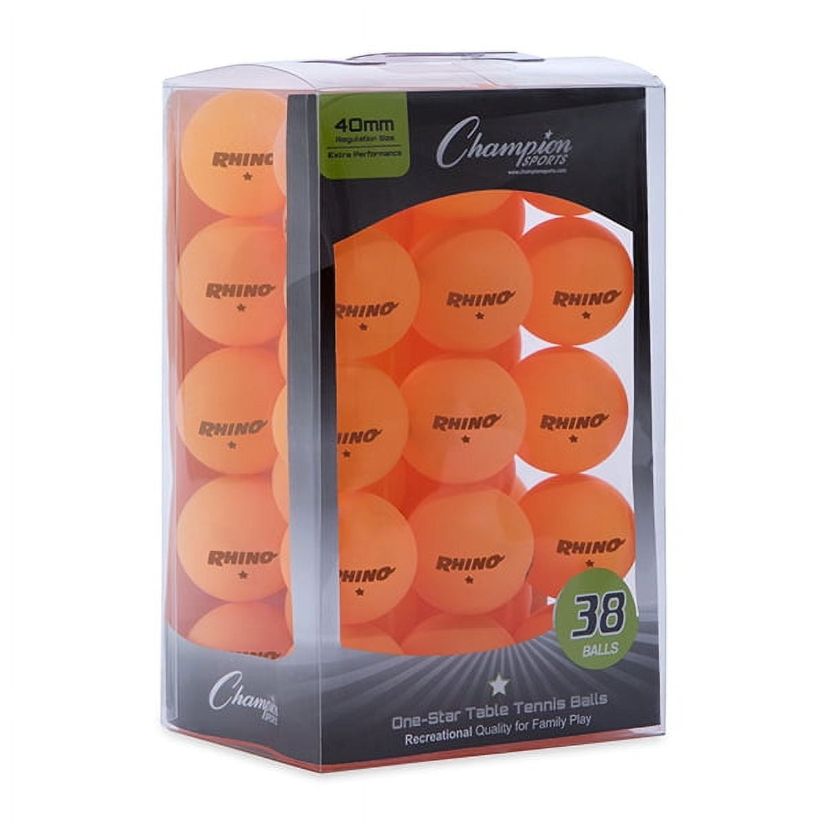 Picture of Champion Sports 1STAR38OR 4.75 x 3.75 x 7.9 in. 1 Star Table Tennis&#44; Orange - 38 per Pack