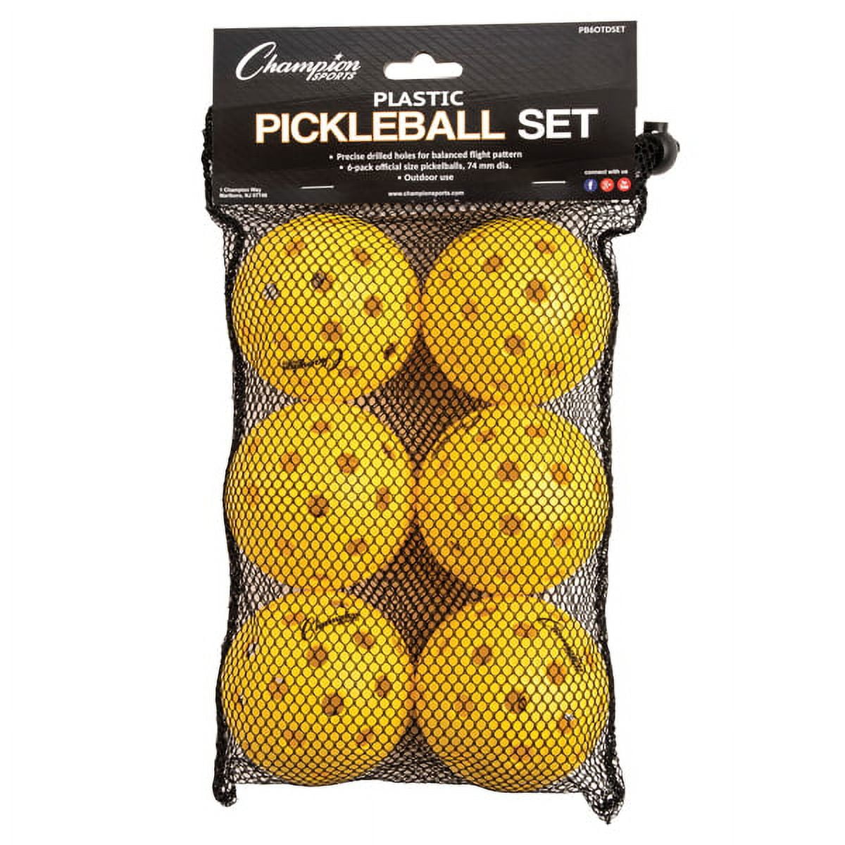 Picture of Champion Sports PB6OTDSET Outdoor Pickleball&#44; Yellow - Set of 6