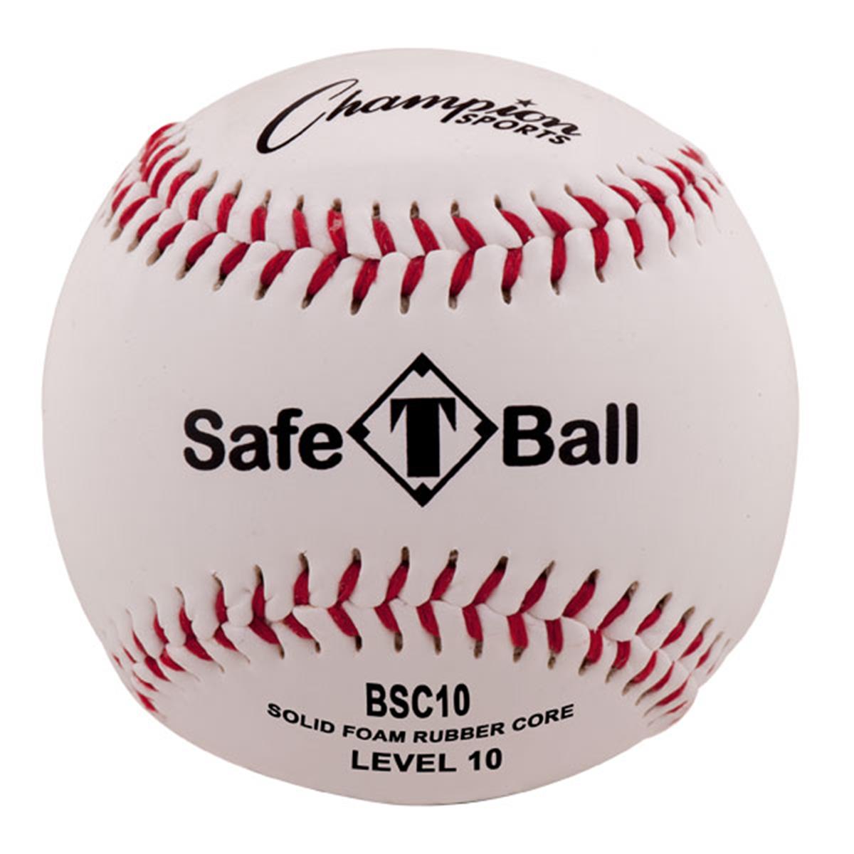 Picture of Champion Sports BSC10 Soft Compression Baseball&#44; White & Red & Black - Pack of 12