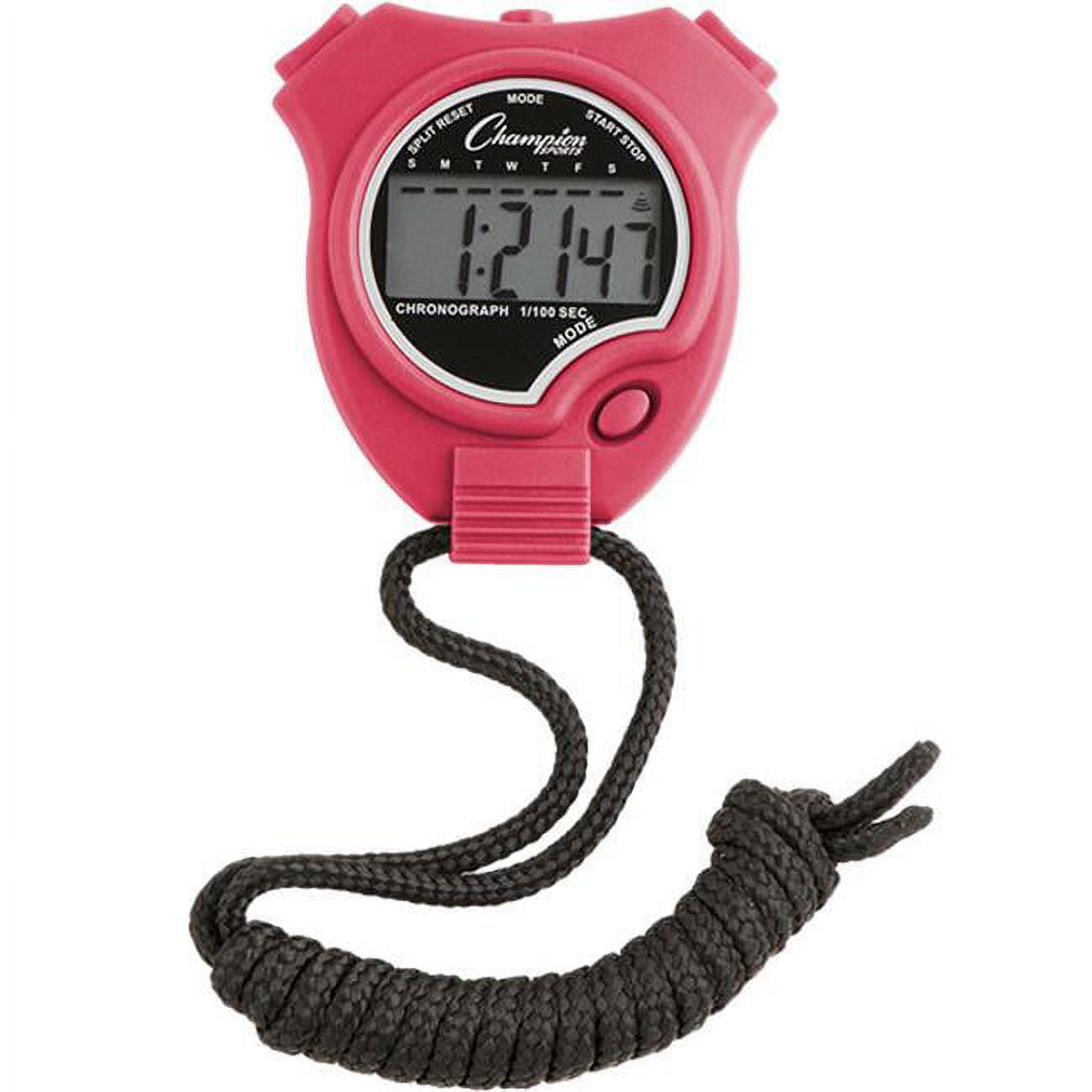 Picture of Champion Sports 910NPK Stop Watch, Neon Pink