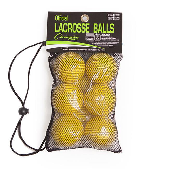 Picture of Champion Sports LBY6SET NOCSAE Lacrosse Ball Set, Yellow - Set of 6