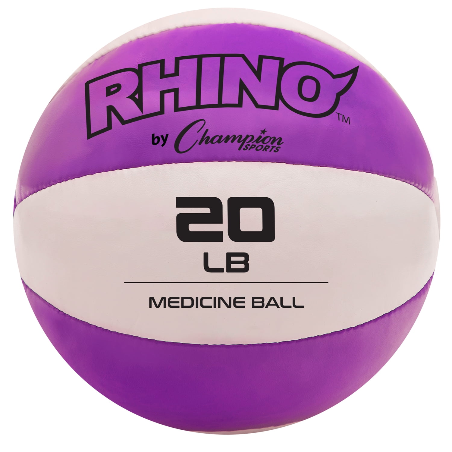 19-20 lbs Leather Medicine Ball, Purple & White