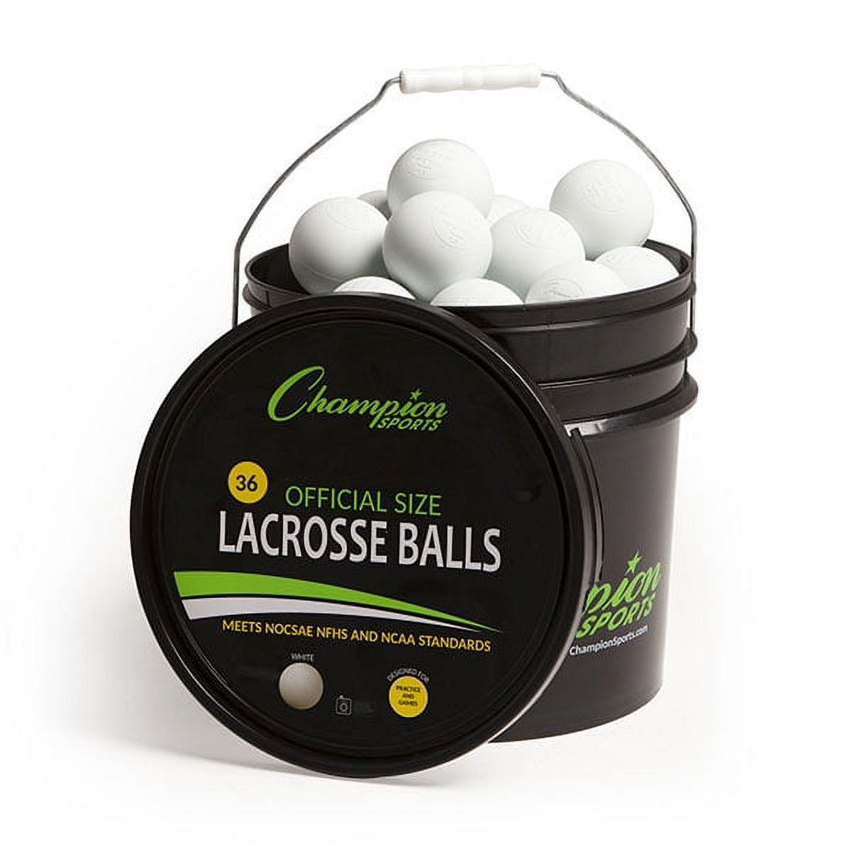 Picture of Champion Sports LBWN36 Lacrosse Ball Bucket, White