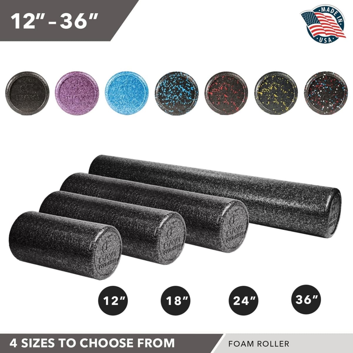 WL24SPKRD 24 in. High-Density Foam Roller, Speckled Red