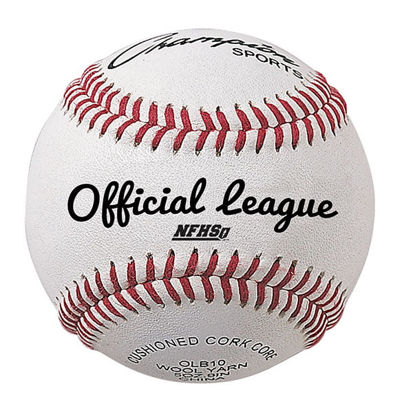 Picture of Champion Sports OLB10 3 in. NFHS Leather Official League Baseball&#44; White & Red - Pack of 12