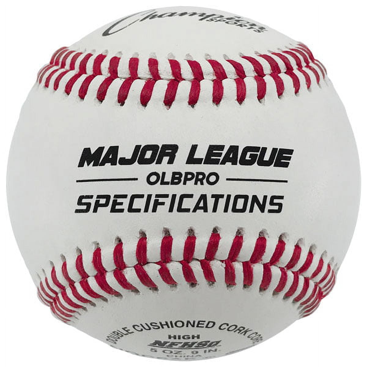 Picture of Champion Sports OLBPRO 3 in. Major League Baseball&#44; White & Red - Pack of 12