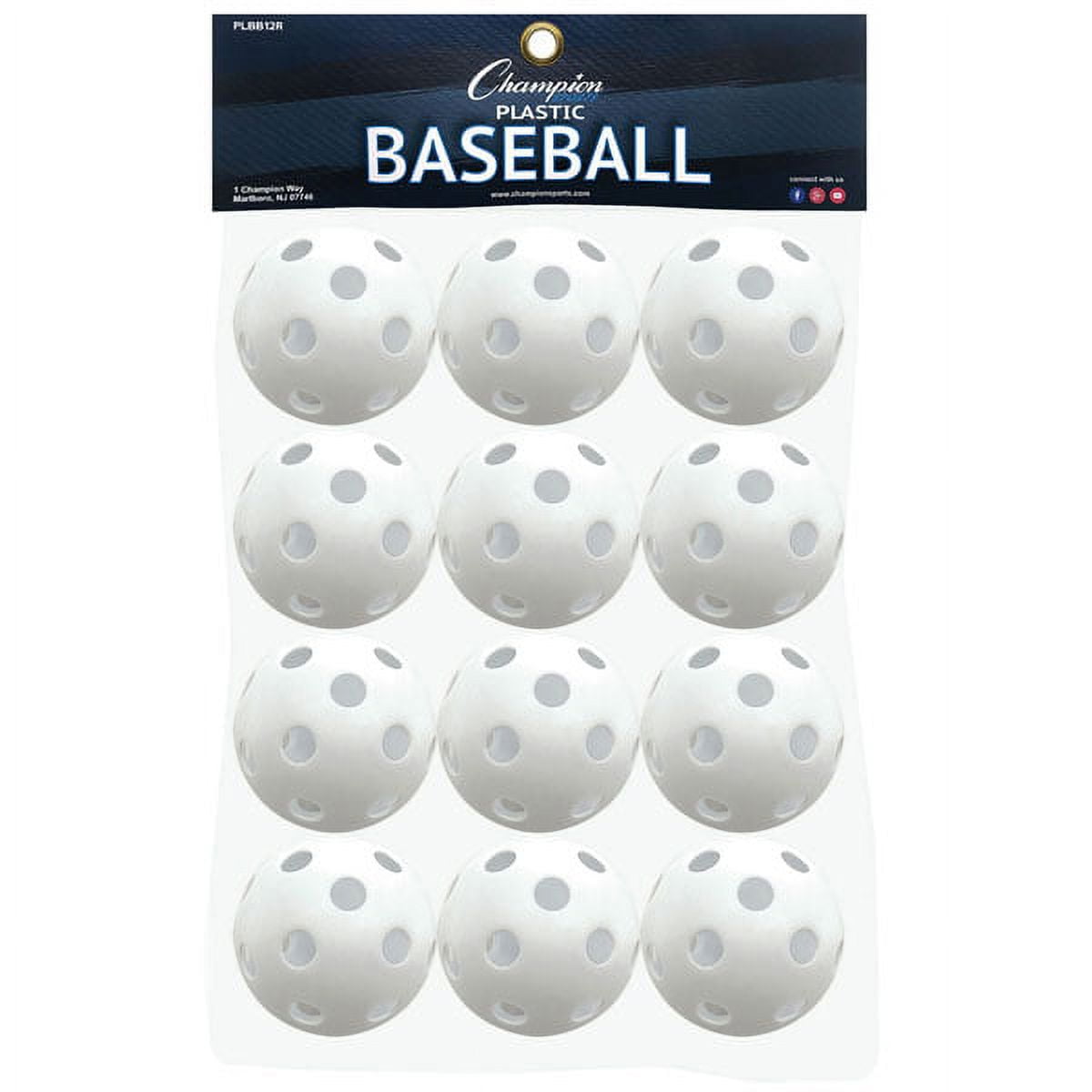 Picture of Champion Sports PLBB12R 9 in. Plastic Baseball&#44; White - Set of 12