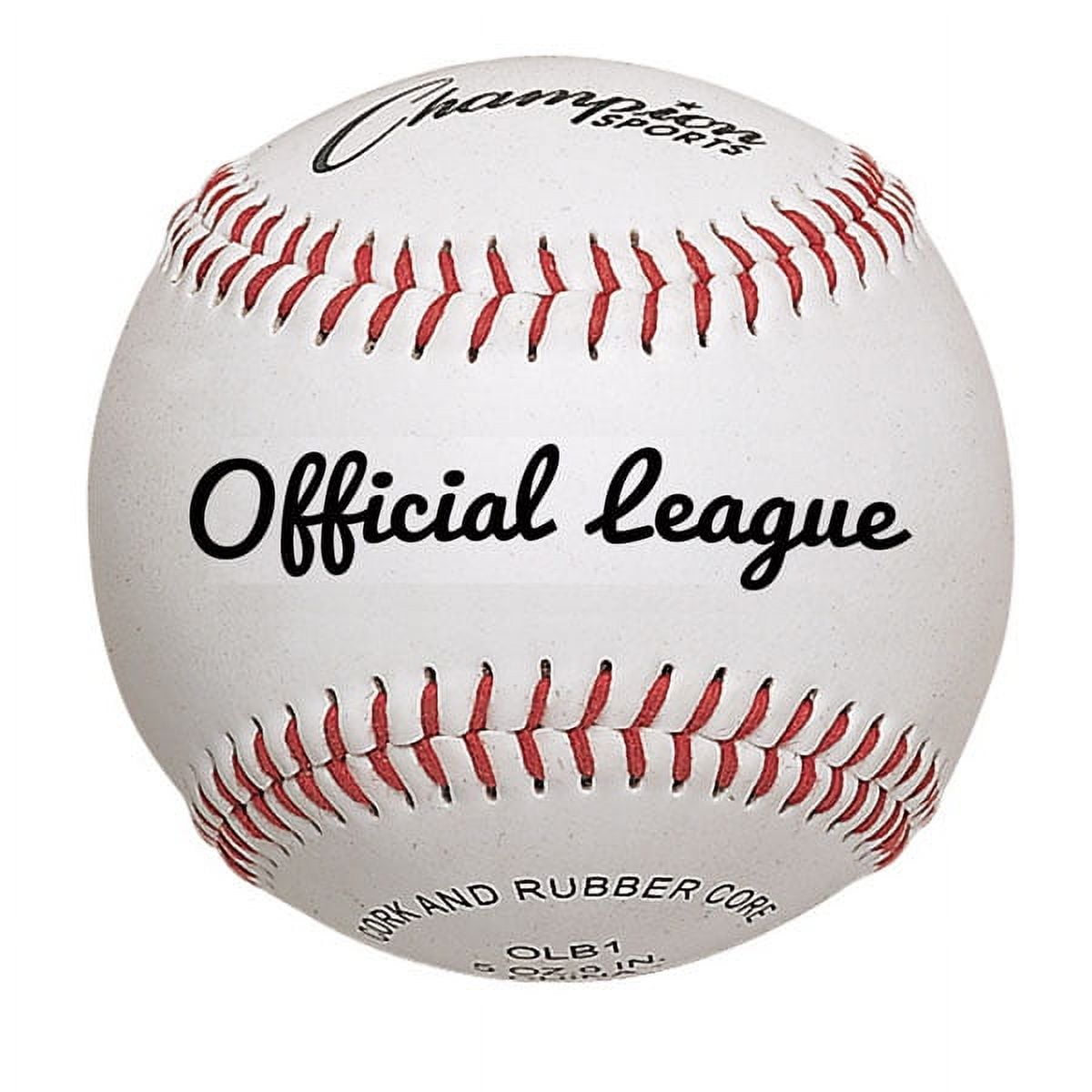 Picture of Champion Sports OLB1 3 in. Premium Leather Official League Baseball&#44; White & Red - Pack of 12