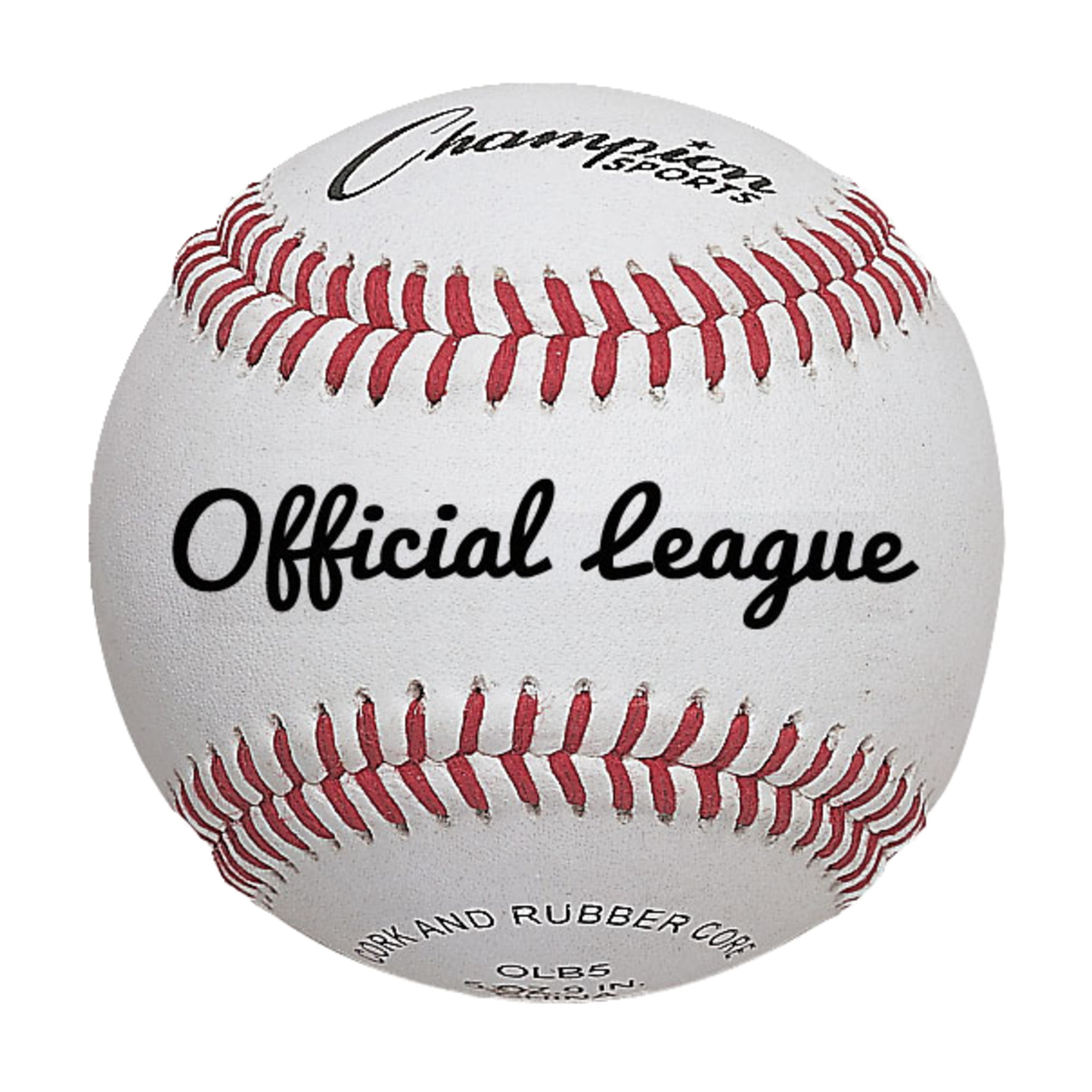 Picture of Champion Sports OLB5 3 in. Full Grain Leather Official League Baseball&#44; White & Red - Pack of 12