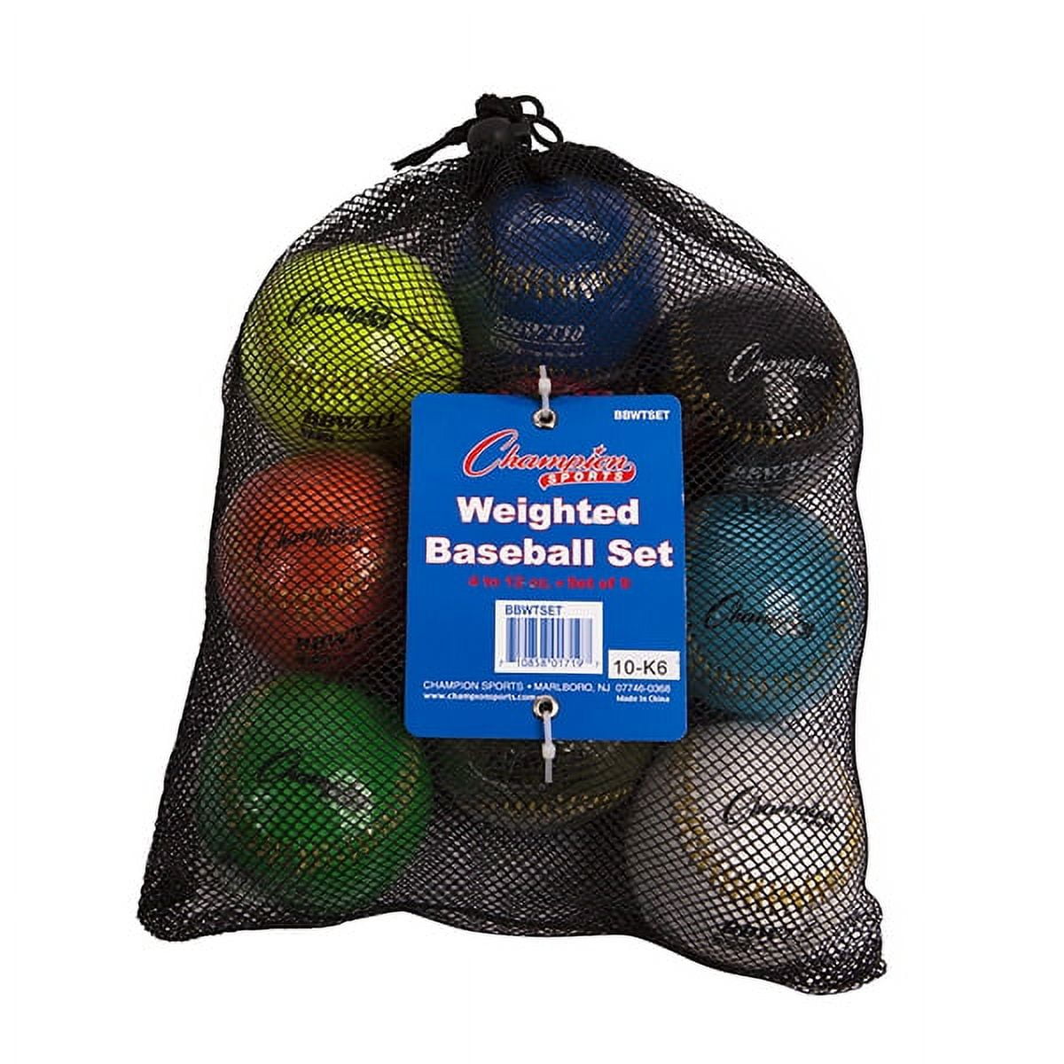 Picture of Champion Sports BBWTSET 9 in. Weighted Training Baseball Set&#44; Assorted colors - Set of 9