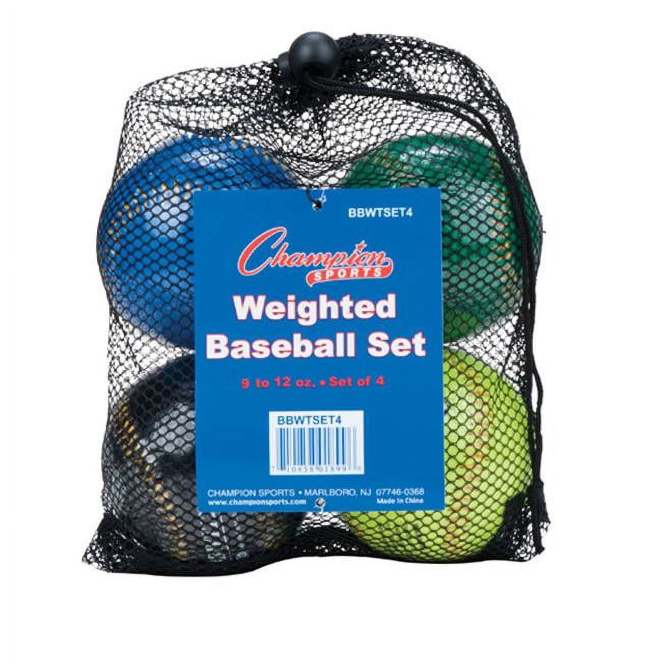 Picture of Champion Sports BBWTSET4 9 in. Weighted Training Baseball Set&#44; Assorted colors - Set of 4