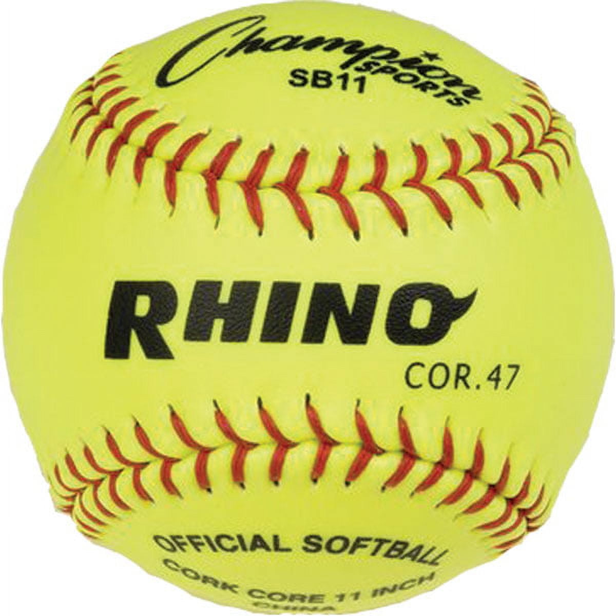 SB11 11 in. Syntex Cover Softball, Optic Yellow & Red