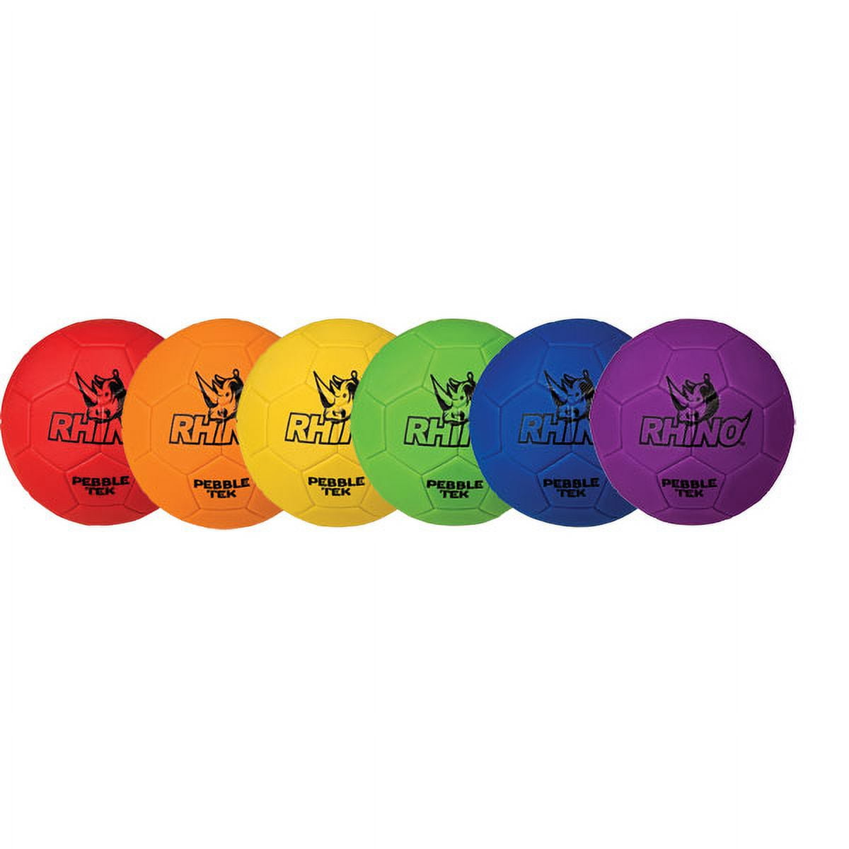 Picture of Champion Sports RSPFSET Rhino Skin Pebble Tek Soccer Ball Set, Multicolor - Set of 6
