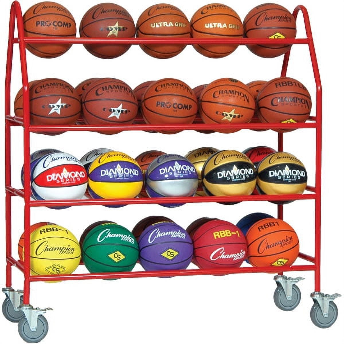 Picture of Champion Sports BRCPRO Pro Ball Cart, Red