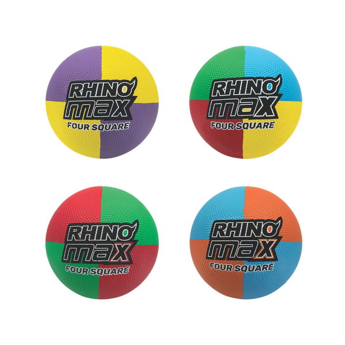 8.5 in. Rhino Max Four Square Playground Ball Set, Multicolor - Set of 4